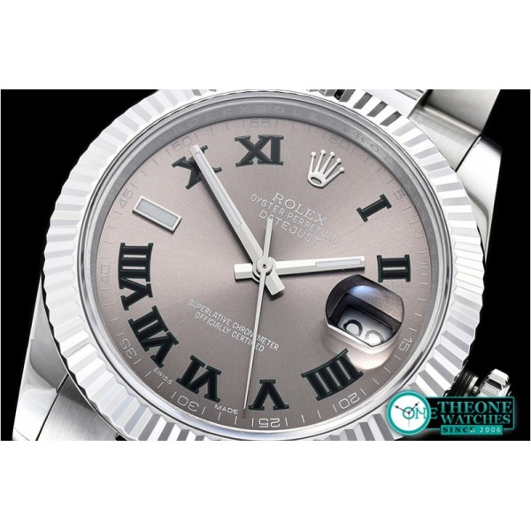 Rolex - DJ2 41mm Oyt Flt SS/SS Grey Roman BP Asia 2813