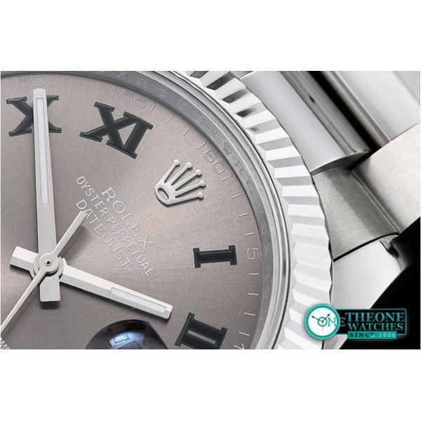 Rolex - DJ2 41mm Oyt Flt SS/SS Grey Roman BP Asia 2813