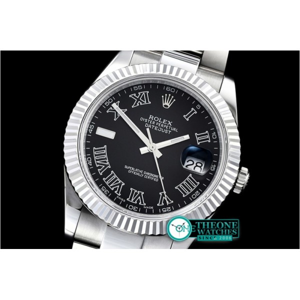 Rolex - DJ2 41mm Oyt Flt SS/SS Black Roman BP Asia 2813