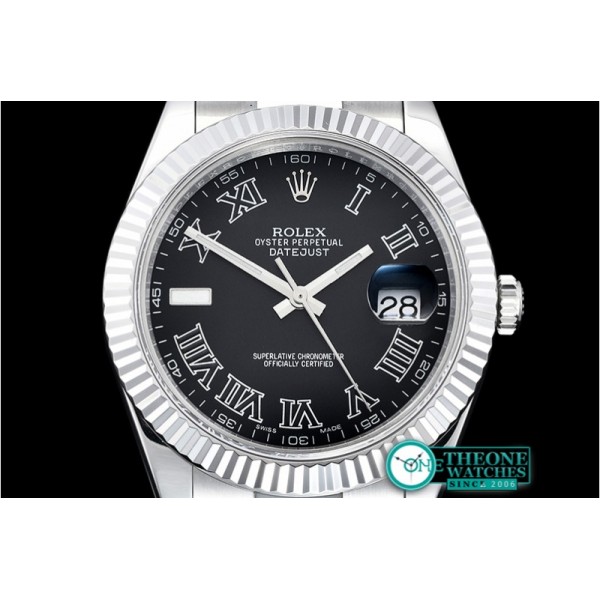 Rolex - DJ2 41mm Oyt Flt SS/SS Black Roman BP Asia 2813