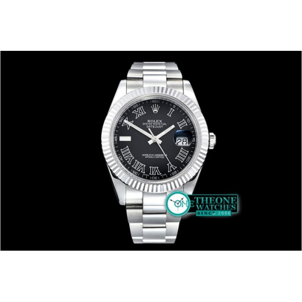 Rolex - DJ2 41mm Oyt Flt SS/SS Black Roman BP Asia 2813
