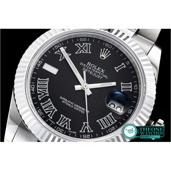 Rolex - DJ2 41mm Oyt Flt SS/SS Black Roman BP Asia 2813