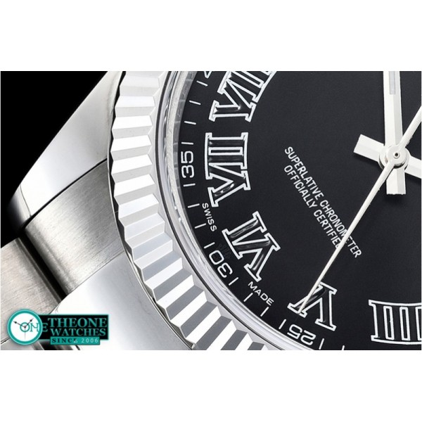 Rolex - DJ2 41mm Oyt Flt SS/SS Black Roman BP Asia 2813