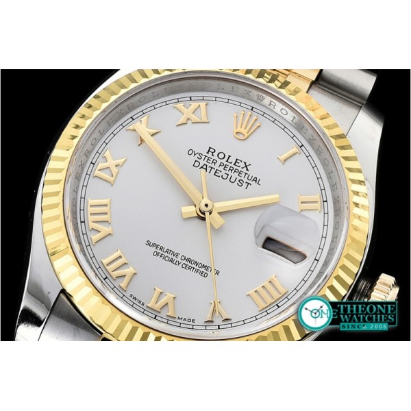 Rolex - DJ 36mm Jub Flt 904L Wrapped YG/SS Wht/Rmn GMF A3135