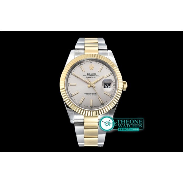 Rolex - DJ2 41mm Oyt Flt YG/SS Silver Stk BP Asia 2813