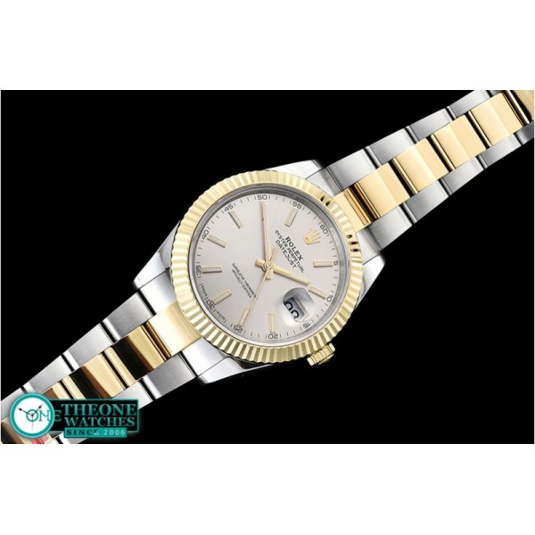 Rolex - DJ2 41mm Oyt Flt YG/SS Silver Stk BP Asia 2813