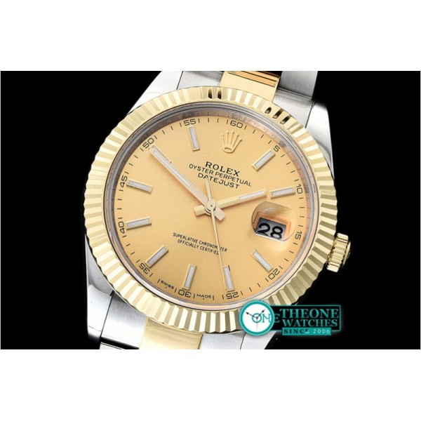 Rolex - DJ2 41mm Oyt Flt YG/SS Gold Stk BP Asia 2813