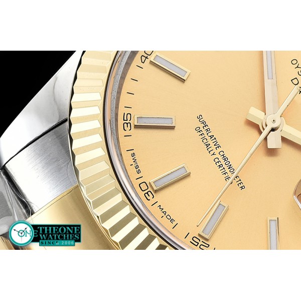 Rolex - DJ2 41mm Oyt Flt YG/SS Gold Stk BP Asia 2813