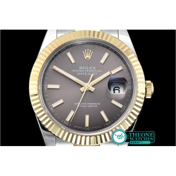 Rolex - DJ2 41mm Oyt Flt YG/SS Grey Stk BP Asia 2813
