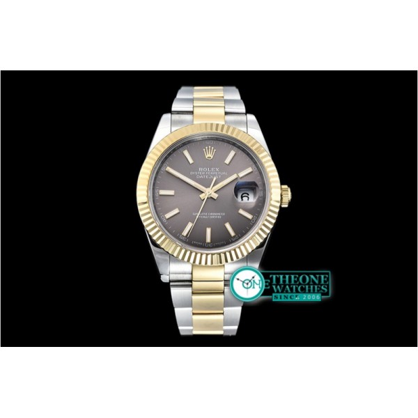 Rolex - DJ2 41mm Oyt Flt YG/SS Grey Stk BP Asia 2813