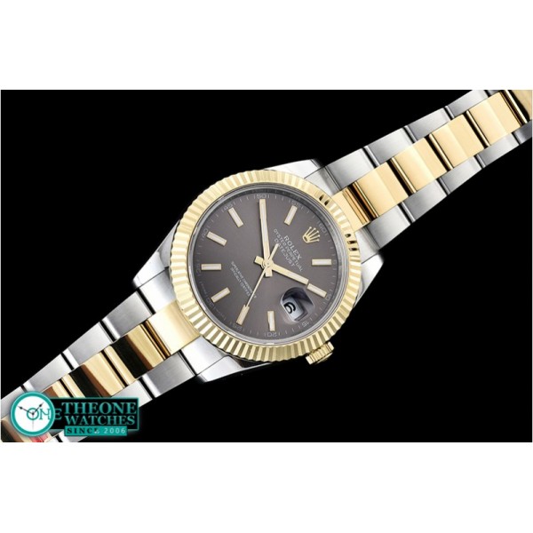 Rolex - DJ2 41mm Oyt Flt YG/SS Grey Stk BP Asia 2813