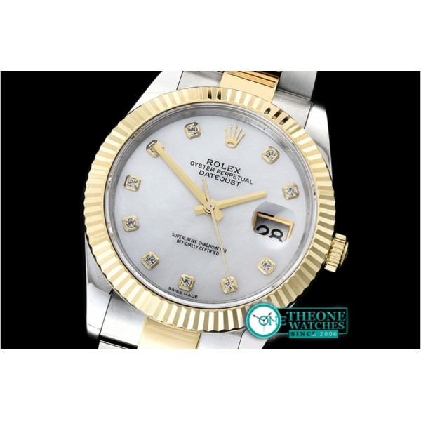 Rolex - DJ2 41mm Oyt Flt YG/SS Wht MOP Diams BP Asia 2813