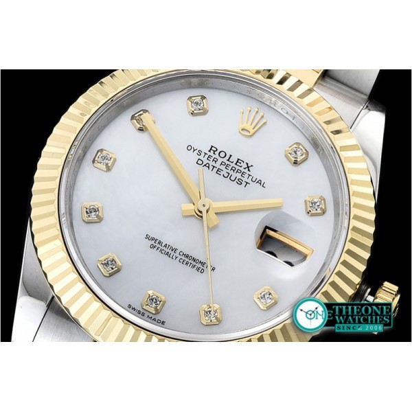 Rolex - DJ2 41mm Oyt Flt YG/SS Wht MOP Diams BP Asia 2813