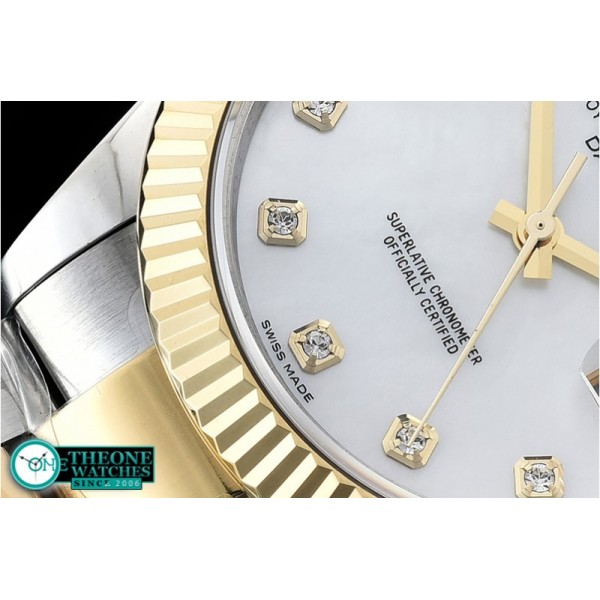 Rolex - DJ2 41mm Oyt Flt YG/SS Wht MOP Diams BP Asia 2813