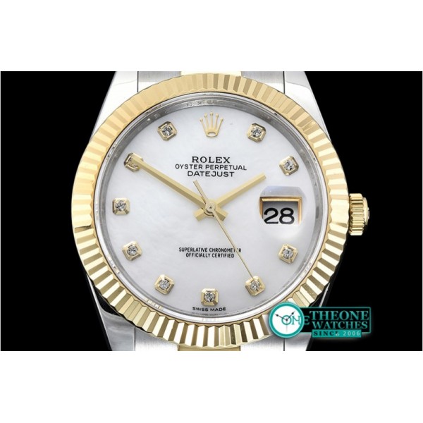 Rolex - DJ2 41mm Oyt Flt YG/SS Wht MOP Diams BP Asia 2813