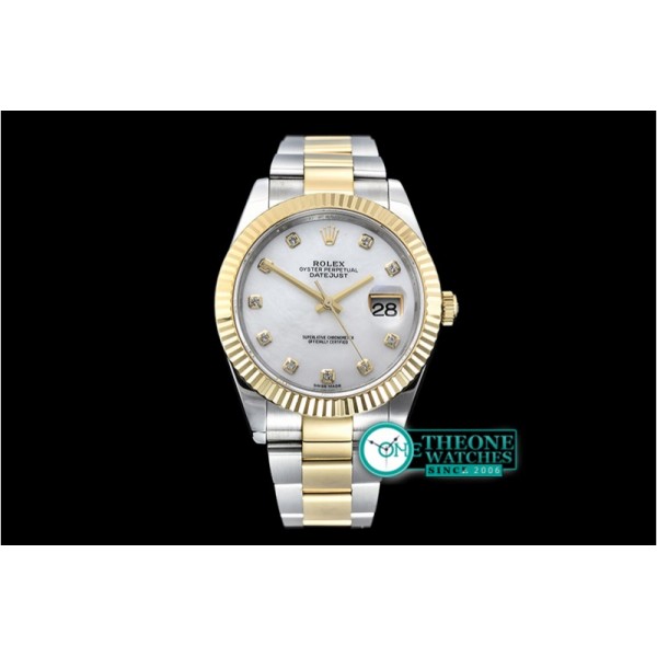 Rolex - DJ2 41mm Oyt Flt YG/SS Wht MOP Diams BP Asia 2813