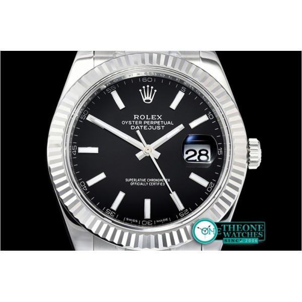 Rolex - DJ2 41mm Oyst Flt 904L SS/SS Black/Stk ARF Asia 2824