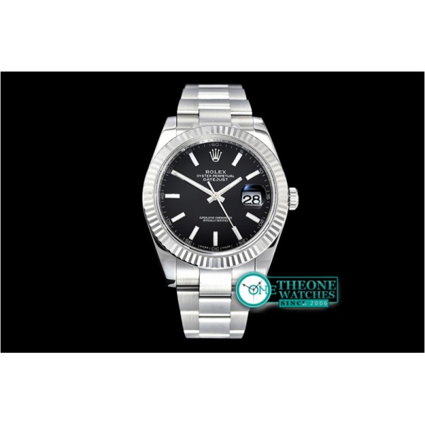 Rolex - DJ2 41mm Oyst Flt 904L SS/SS Black/Stk ARF Asia 2824