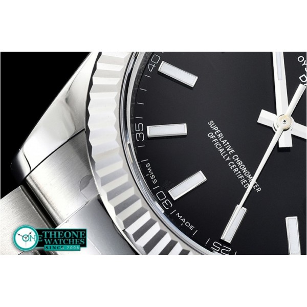Rolex - DJ2 41mm Oyst Flt 904L SS/SS Black/Stk ARF Asia 2824