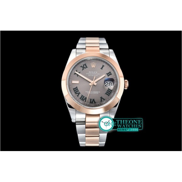 Rolex - DJ2 41mm Oyt Smt RG/SS Grey/Rmn BP Asia 2813