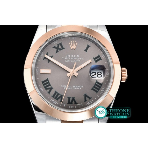 Rolex - DJ2 41mm Oyt Smt RG/SS Grey/Rmn BP Asia 2813