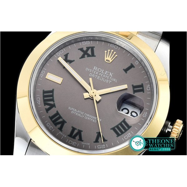 Rolex - DJ2 41mm Oyt Smt YG/SS Grey/Rmn BP Asia 2813