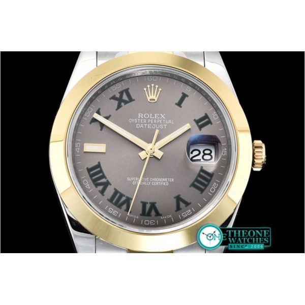 Rolex - DJ2 41mm Oyt Smt YG/SS Grey/Rmn BP Asia 2813