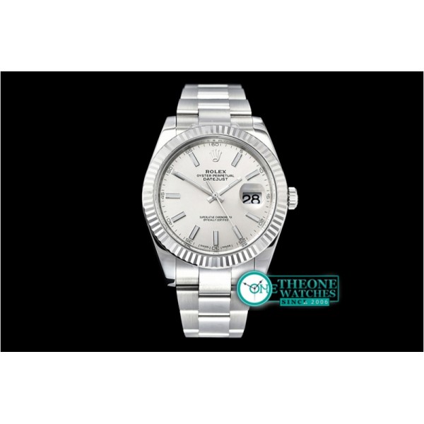 Rolex - DJ2 41mm Oyst Flt 904L SS/SS Silver/Stk ARF Asia 2824