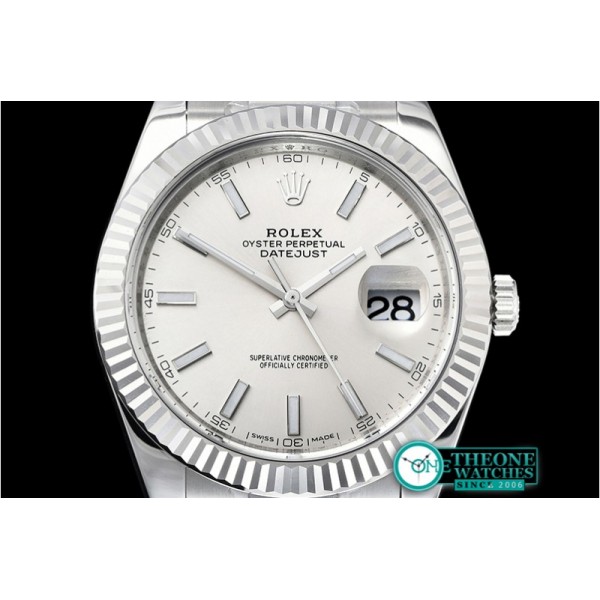 Rolex - DJ2 41mm Oyst Flt 904L SS/SS Silver/Stk ARF Asia 2824