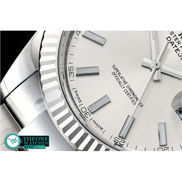 Rolex - DJ2 41mm Oyst Flt 904L SS/SS Silver/Stk ARF Asia 2824