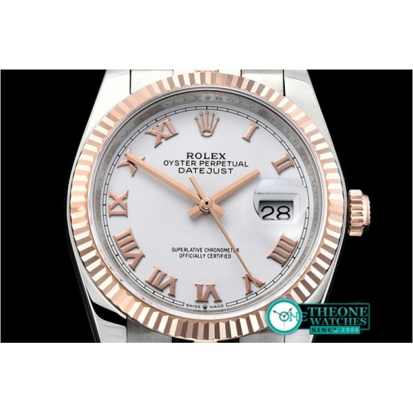 Rolex - DateJust 36mm Jub Flt 904L RG/SS Wht/Rmn GMF A2836