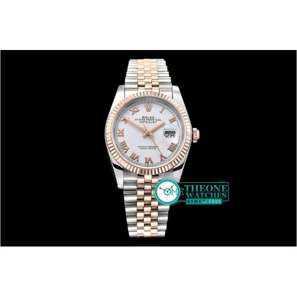Rolex - DateJust 36mm Jub Flt 904L RG/SS Wht/Rmn GMF A2836