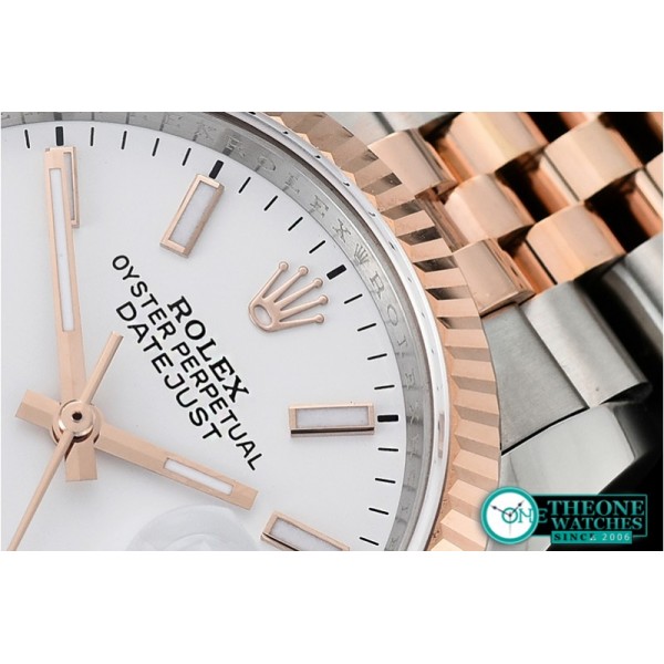 Rolex - DateJust 36mm Jub Flt 904L RG/SS Wht/Stk GMF A2836