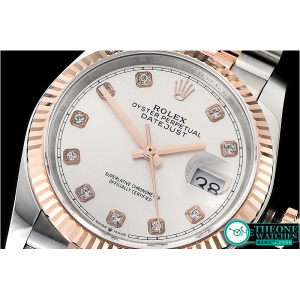 Rolex - DateJust 36mm Jub Flt 904L RG/SS S Wht/Diam GMF A2836