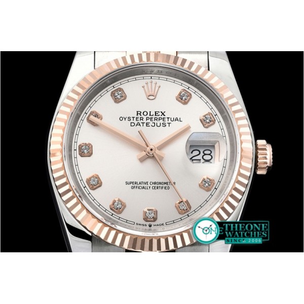 Rolex - DateJust 36mm Jub Flt 904L RG/SS S Wht/Diam GMF A2836