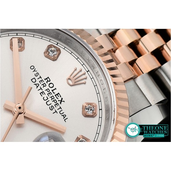 Rolex - DateJust 36mm Jub Flt 904L RG/SS S Wht/Diam GMF A2836