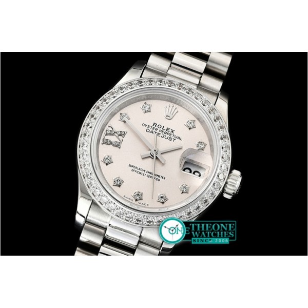 Rolex - DateJust Ladies 28mm Pres Dm SS/SS Grey/St D BP A2671