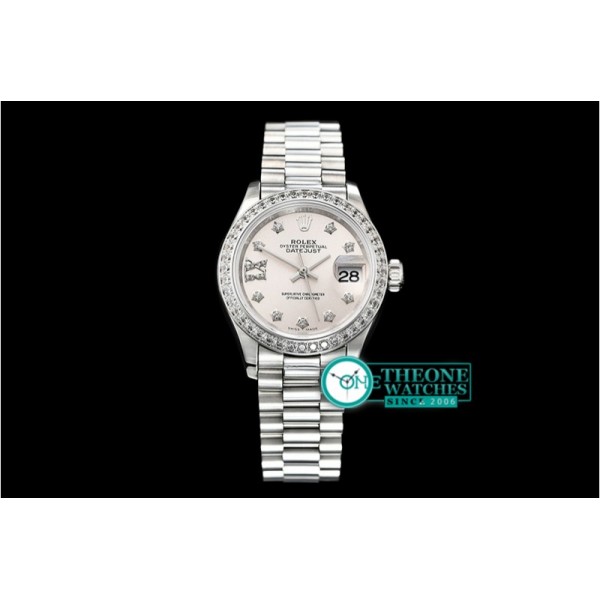 Rolex - DateJust Ladies 28mm Pres Dm SS/SS Grey/St D BP A2671