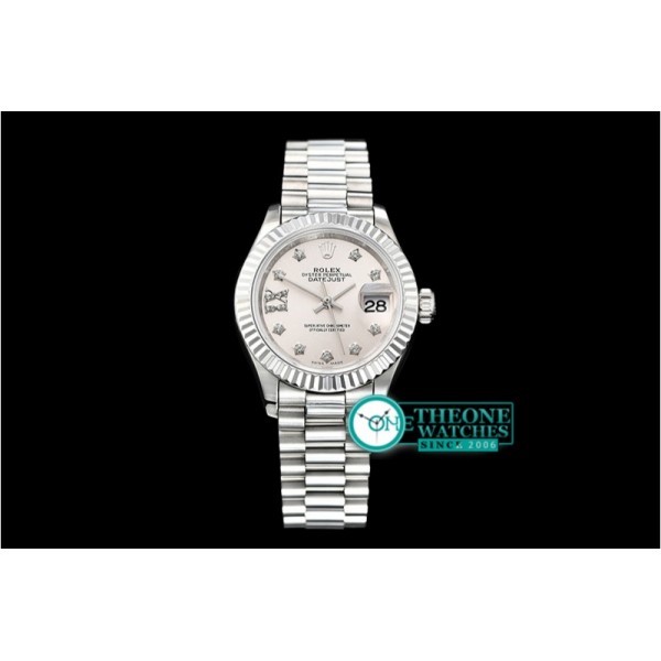 Rolex - DateJust Ladies 28mm Pres Flt SS/SS Grey/St D BP A2671