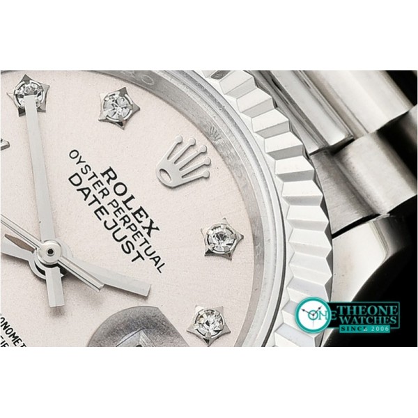 Rolex - DateJust Ladies 28mm Pres Flt SS/SS Grey/St D BP A2671