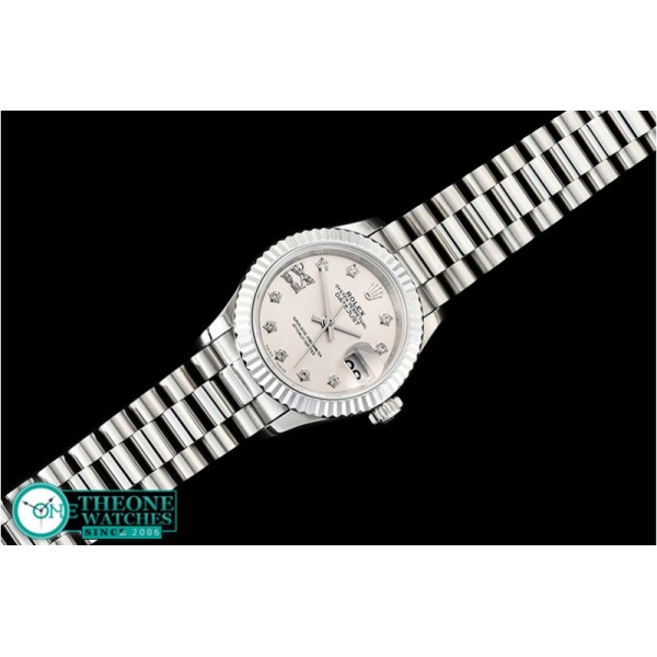 Rolex - DateJust Ladies 28mm Pres Flt SS/SS Grey/St D BP A2671