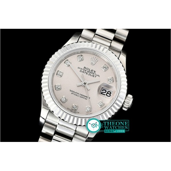 Rolex - DateJust Ladies 28mm Pres Flt SS/SS Grey/Diam BP A2671