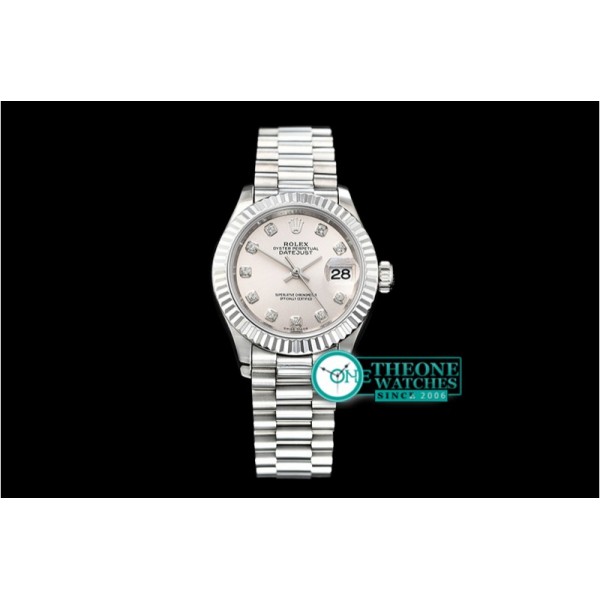 Rolex - DateJust Ladies 28mm Pres Flt SS/SS Grey/Diam BP A2671