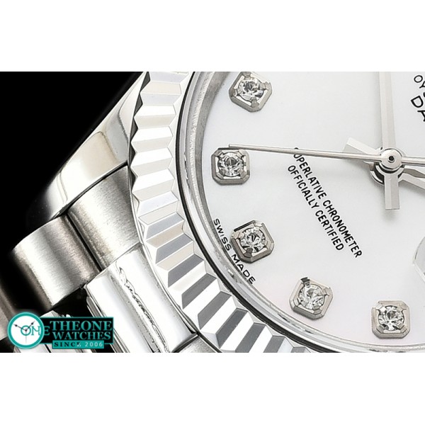 Rolex - DateJust Ladies 28mm Pres Flt SS/SS Wht/Diam BP A2671