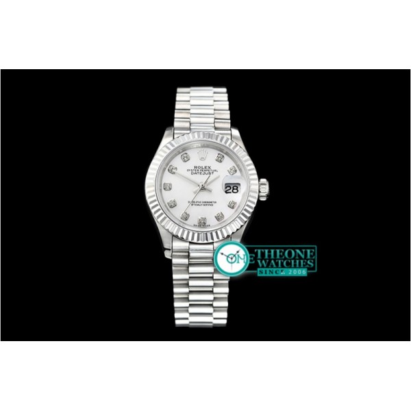 Rolex - DateJust Ladies 28mm Pres Flt SS/SS Wht/Diam BP A2671