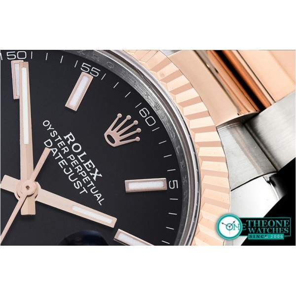 Rolex - DJ2 41mm Oyt Flt RG/SS Black/Stk BP Asia 2813