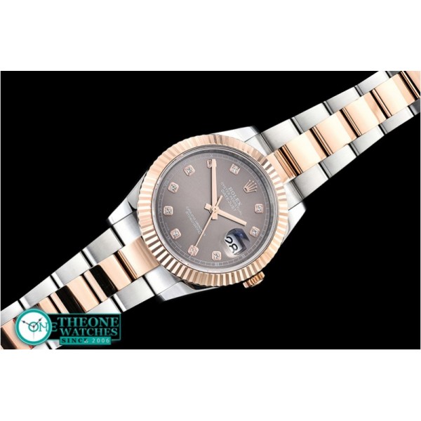 Rolex - DJ2 41mm Oyt Flt RG/SS Grey/Diams BP Asia 2813