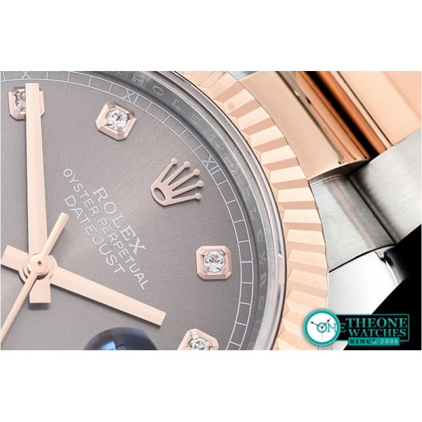 Rolex - DJ2 41mm Oyt Flt RG/SS Grey/Diams BP Asia 2813