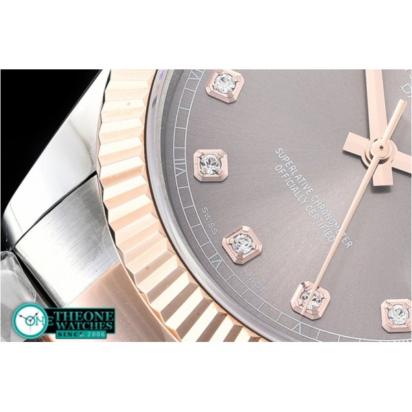 Rolex - DJ2 41mm Oyt Flt RG/SS Grey/Diams BP Asia 2813
