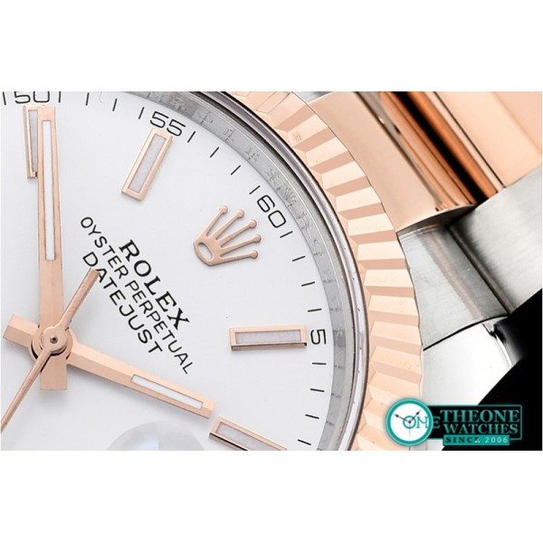 Rolex - DJ2 41mm Oyt Flt RG/SS White/Stk BP Asia 2813
